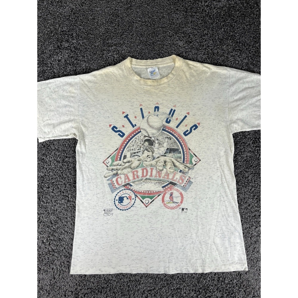 Vintage 1992 St Louis Cardinals T Shirt Official Fan Mens Large White